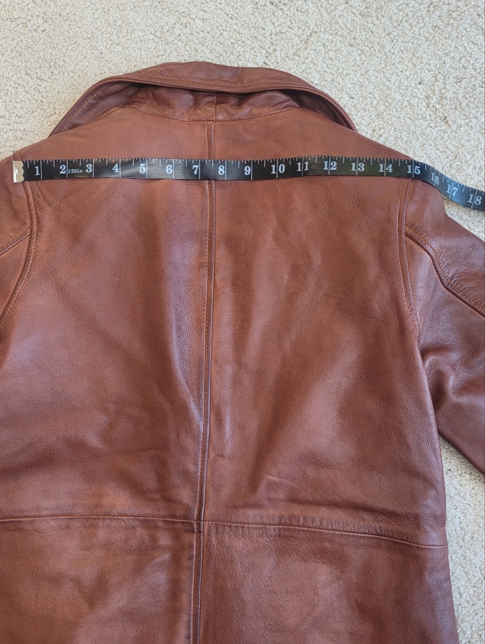 *NWT* Genuine Lambskin Leather Trench Coat Women Car Coat Soft Leather Size S - Picture 12 of 14